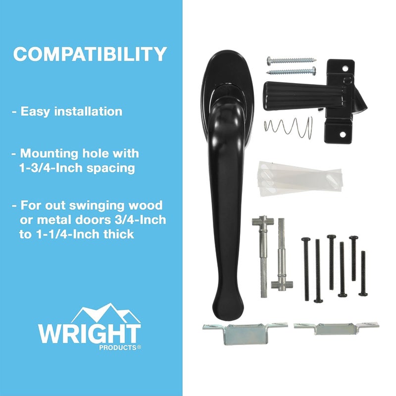 Wright Products - Villa Pull Handle for Screen and Storm Doors, Black - Image 3